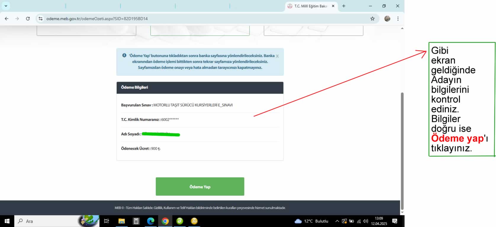 E-sınav ücreti kredi kartı ile nasıl yatırılır